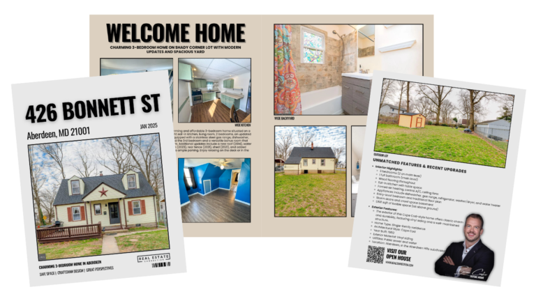 Sample REC professional listing marketing brochure for a DMV home